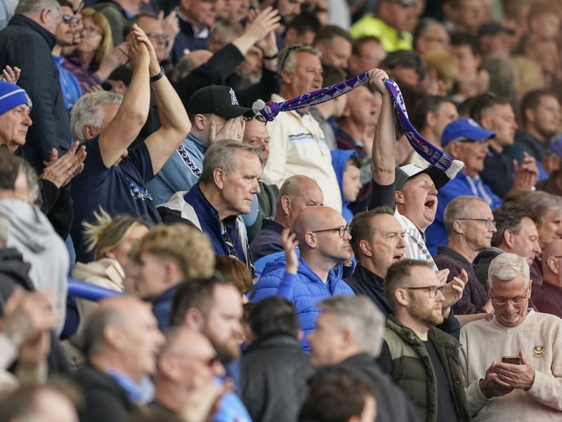 Pompey fans were in fine voice once again as they backed their team in the 2-2 draw with Derby County.