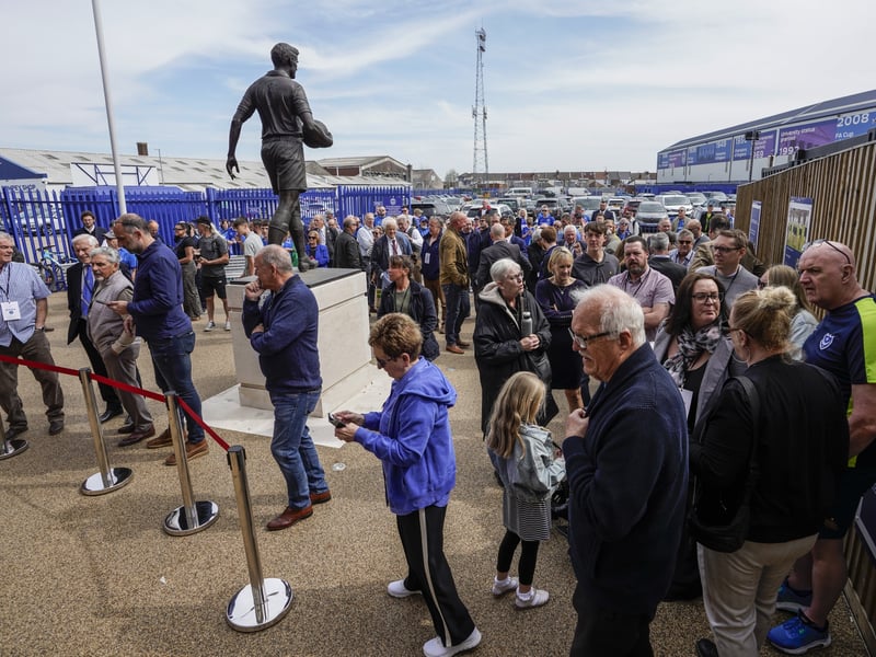 Supporters and former Pompey players at the new Hall of Fame home at Fratton Park.