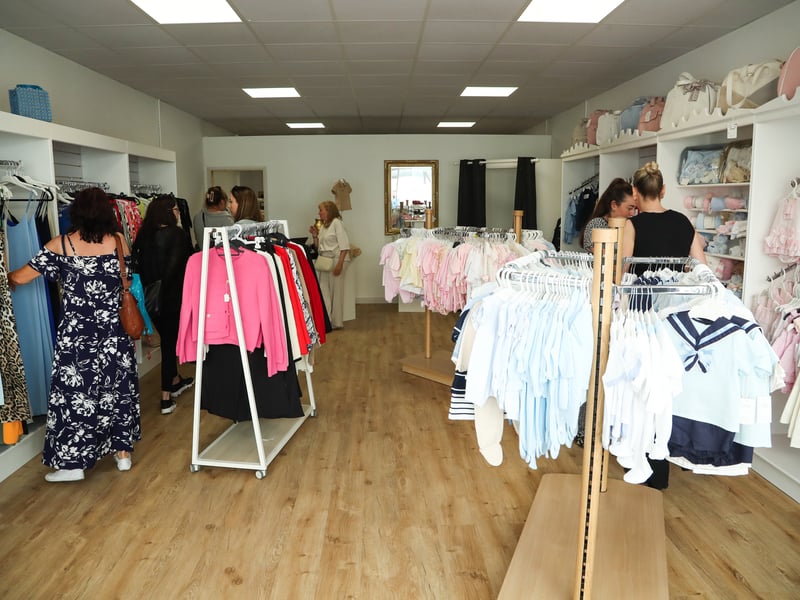 Customers peruse the goods on offer at Marabella's on opening day.