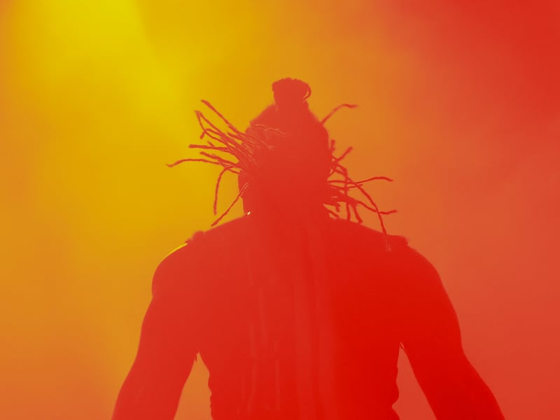 Singer Maxim of British band "The Prodigy", performs during the 2025 Coachella Valley Music and Arts Festival at Empire Polo Club on April 11, 2025 in Indio, California