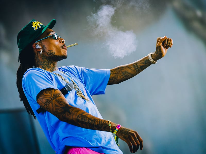 Wiz Khalifa performs at the Sahara Stage during day 1 of the 2025 Coachella Valley Music And Arts Festival on April 11, 2025 in Indio, California.
