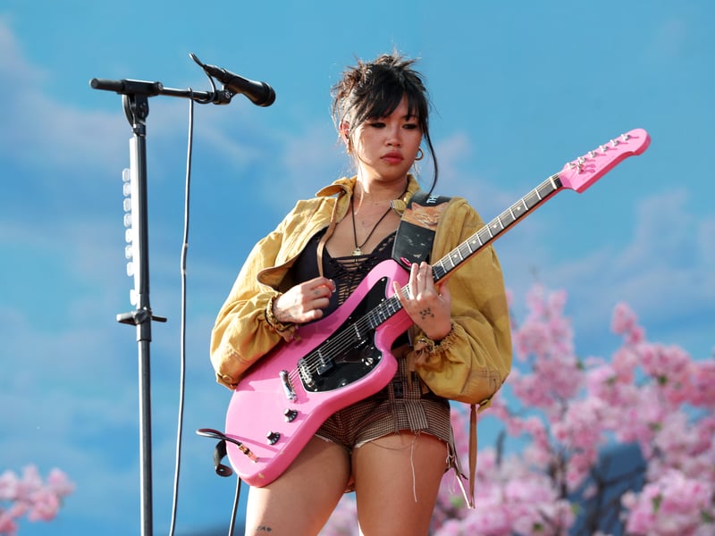 Filipino-British singer/songwriter Beabadoobee performs onstage during the 2025 Coachella Valley Music and Arts Festival at Empire Polo Club on April 13, 2025 in Indio, California.