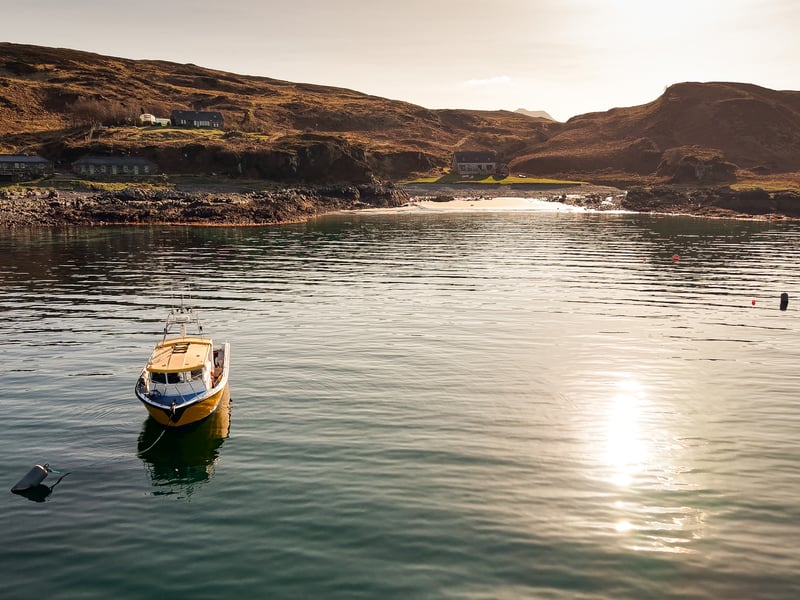 Visitors to Doune Bay Lodge will enjoy the peace and serenity of the bay but the settlement at Inverie is lively and community-focussed. It is home to the remotest pub on the mainland, The Old Forge, a brewery, tea room and community library. Live music nights in the hall are also part of Knoydart life.