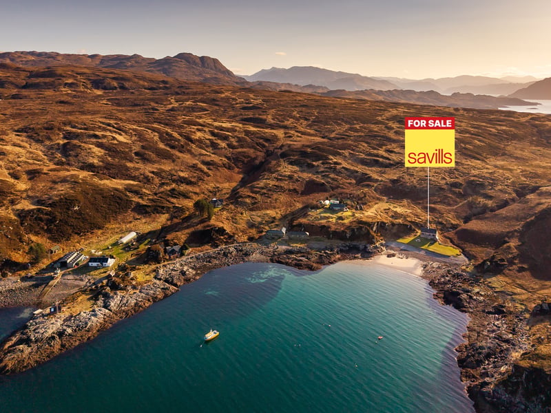 Doune Bay Lodge is described by agents as "wonderfully remote". To reach the house, catch the frequent passenger ferry from Mallaig to Inverie and then drive 5.5miles on the only road in Knoydart. There is then a half-mile walk to the house. A boat can, of course, take you straight there with the current owners willing to negoitate sale of their vessel.