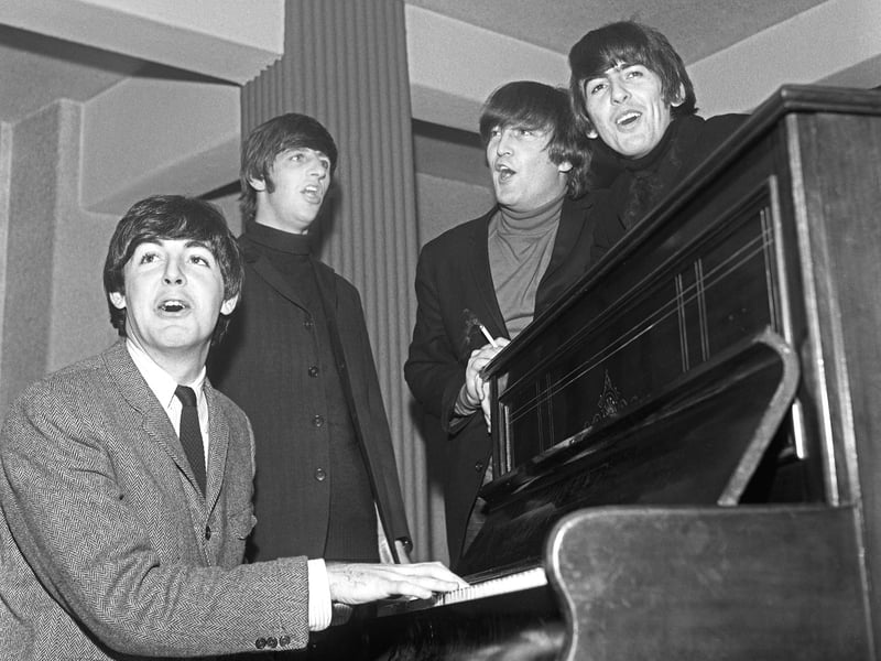 The Beatles enjoy a sing song in their dressing room at the ABC Theatre in Hull in November 1963. Mr Berriff marvelled at how his pictures were some of the first of the band all together in their formative years.