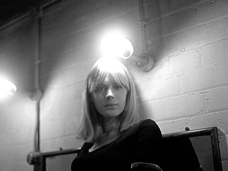Marianne Faithfull photographed in her dressing room at the Gaumont Theater in Doncaster in 1964 during her concert tour with the Rolling Stones. Mr Berriff said that he got on well with the hearthrob and that this was one of his favourite pictures.