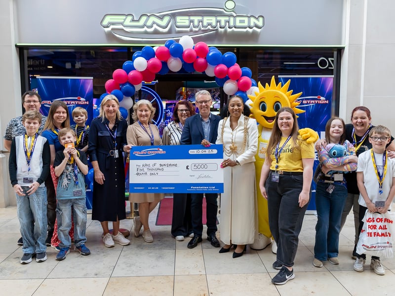 Funstation, which prides itself on supporting local causes in the community, also marked the opening by donating £5,000 to Rays of Sunshine, a charity that grants wishes for seriously ill children across the UK.