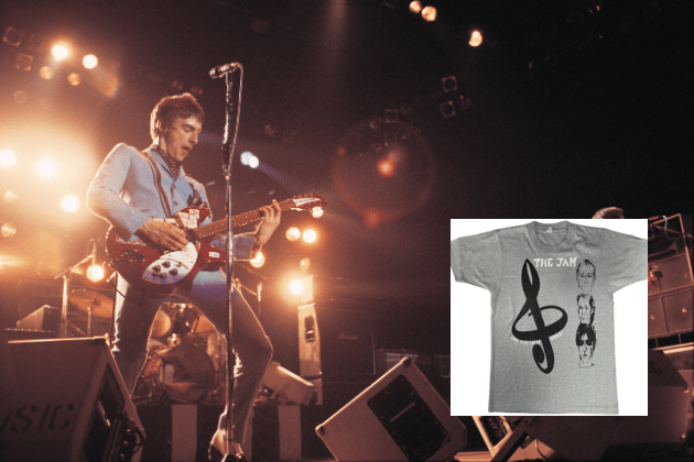 Vintage t-shirts from iconic bands of the late 70s and early 80s, such as The Jam, are highly prized by collectors, especially those featuring artwork or track listings from specific albums. Key elements that contribute to their value include the originality of the design, the presence of a vintage manufacturer's label (like Screen Stars USA), and the overall condition of the print and the shirt itself. 