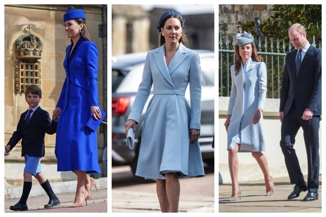 Over the years, Catherine, Princess of Wales has favoured blue for the Easter Sunday service