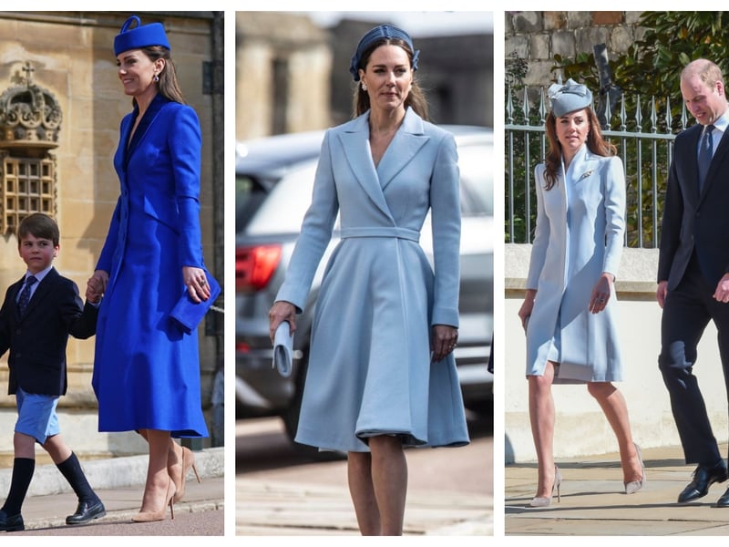 Over the years, Catherine, Princess of Wales has favoured blue for the Easter Sunday service