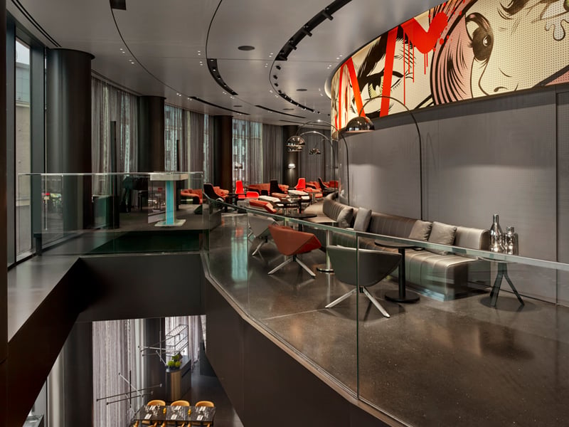 Inside the lounge and cocktail bar