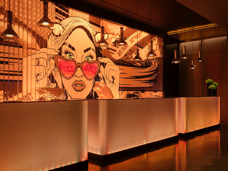 The reception area