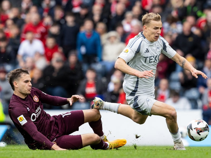 Saw a lot of the ball down his flank. Earned a red card from Steinwender's tackle and was Aberdeen's most threatening player. Off for Dabbagh towards end of normal time. 7