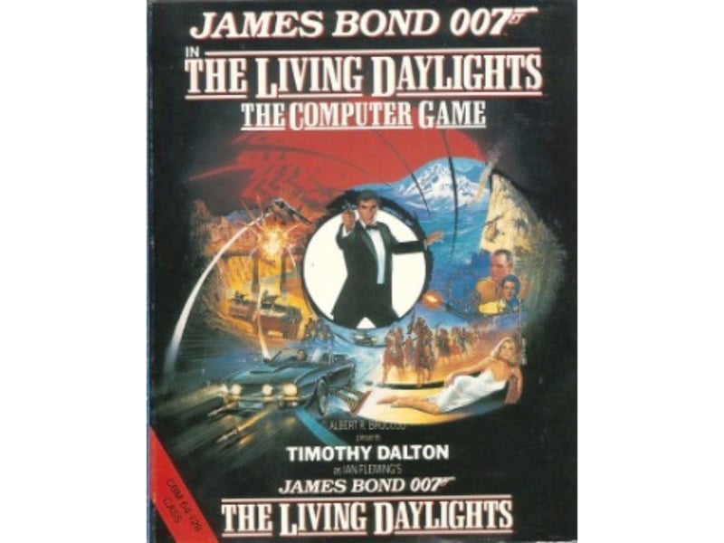 Released on the Amstrad CPC, Amstrad PCW, Atari 8-bit, BBC Micro, Commodore 64, MSX, and ZX Spectrum, The Living Daylights was a a side-scrolling action game. It starts with a training mission in Gibraltar, before then assists General Koskov's defection to the West, rescues a girl, fights off a selection of evil henchmen, and takes on an evil weapons dealer. A later version made use of the ZX Spectrum's newly-released light gun.