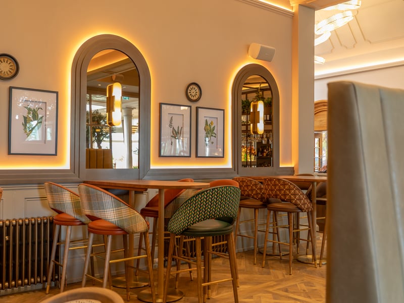 Guest can settle into a booth or the bar seats or tables and linger with a mocktail, cocktail or a glass of champagne.