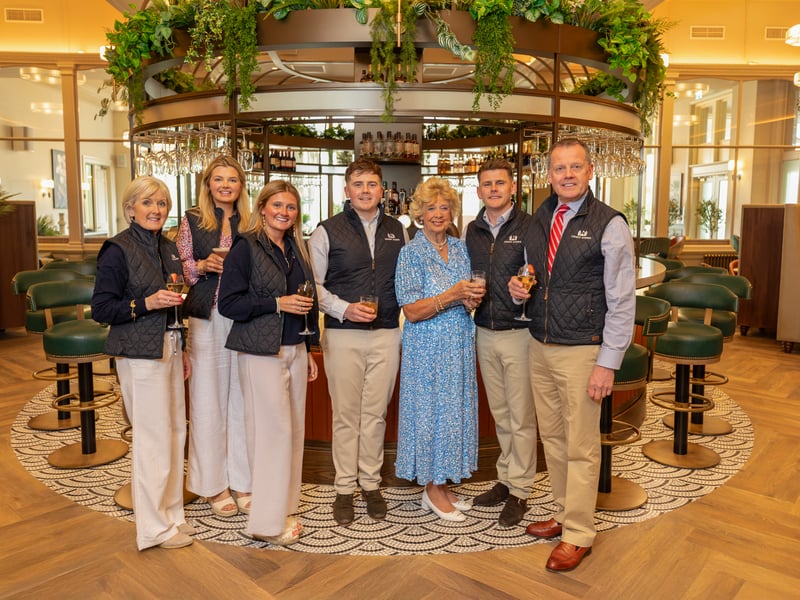 The Leckie family have overseen the investment. (L-R - Fiona Leckie, Sarah Leckie, Louisa Leckie, Charlie Leckie, Janet Leckie, Richard Leckie, Stephen Leckie)