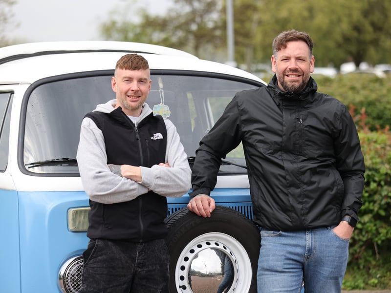 Car enthusiasts rushed to Port Solent to showcase their love for vintage camper vans. Pictured is Paul Matthews and Terry Bolton