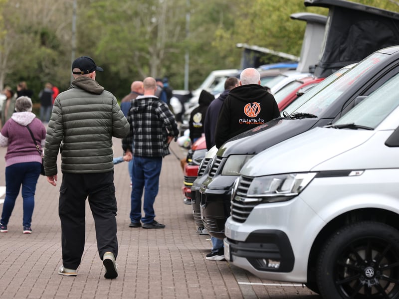 Car enthusiasts rushed to Port Solent to showcase their love for vintage camper vans.
