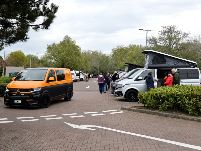 Car enthusiasts rushed to Port Solent to showcase their love for vintage camper vans.