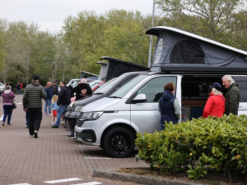 Car enthusiasts rushed to Port Solent to showcase their love for vintage camper vans.