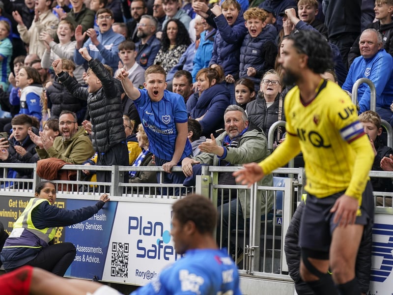Partying Pompey fans played their part as they roared their side to Championship survival against Watford.