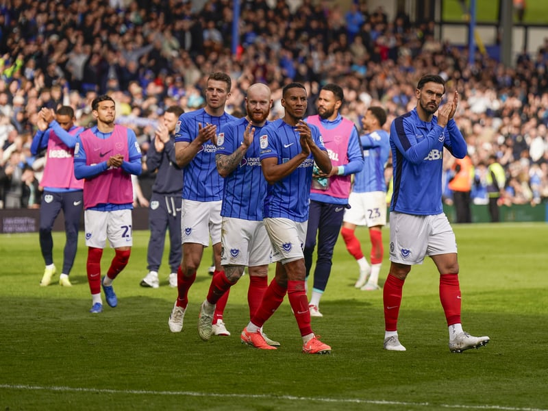 Pompey players pay tribute to the supporters after Watford victory.