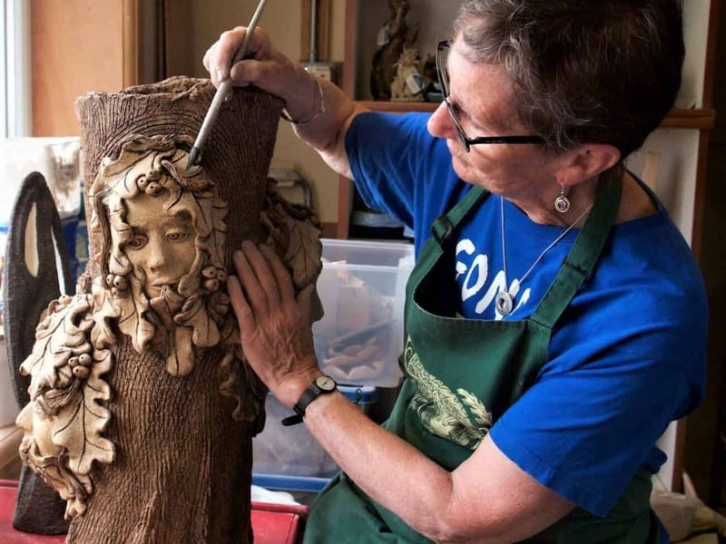 Artist Moira Ferguson at work.