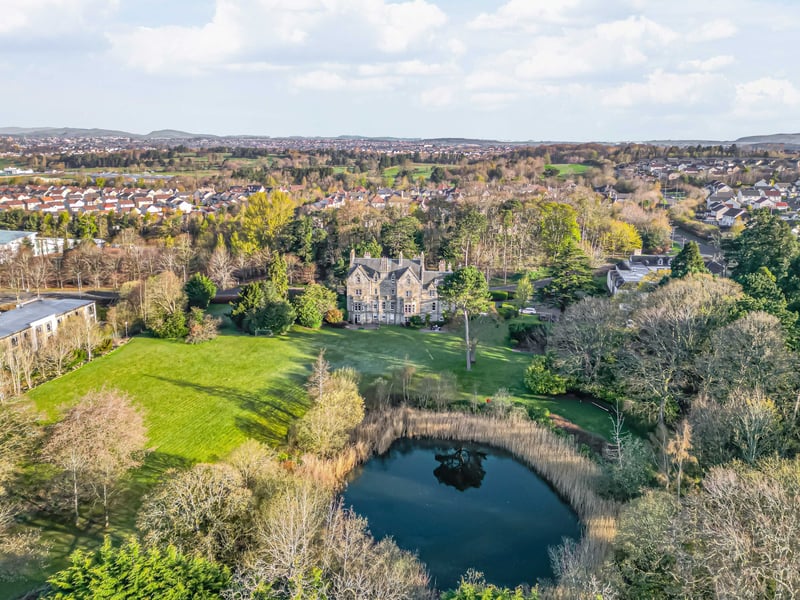 The castle sits in about four acres of grounds between Rosyth and Dunfermline