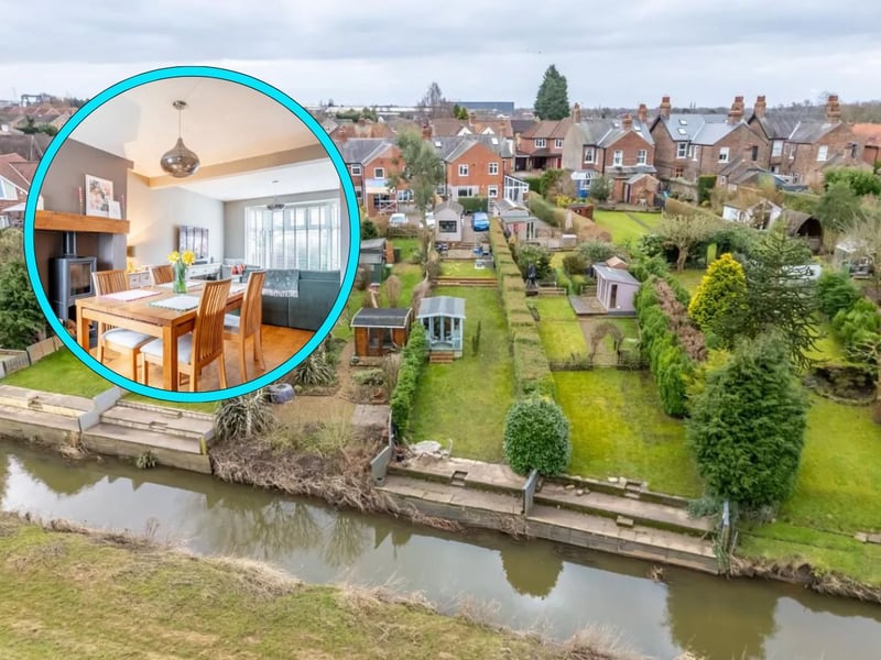 This three-bedroom terraced house in the sought-after York suburb of Huntington has an expansive garden which backs on to the River Foss.