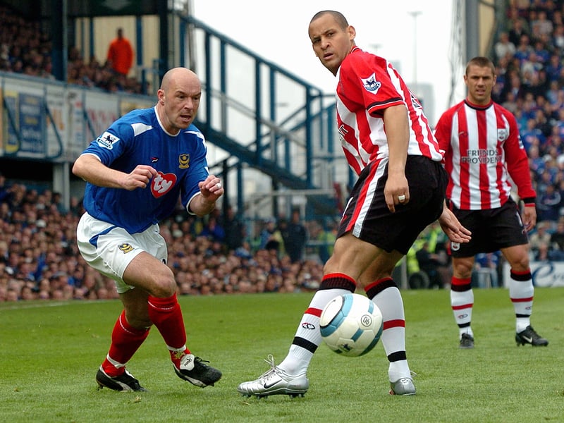 Stone gets past Quashie - no doubt prompting plenty of cheers from the Fratton faithful.