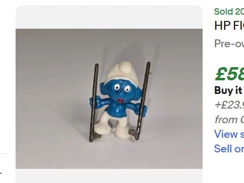 Smurfs were another must-have toy in the 1980s. This Smurf with stilts sold in April 2025 for £580.56.