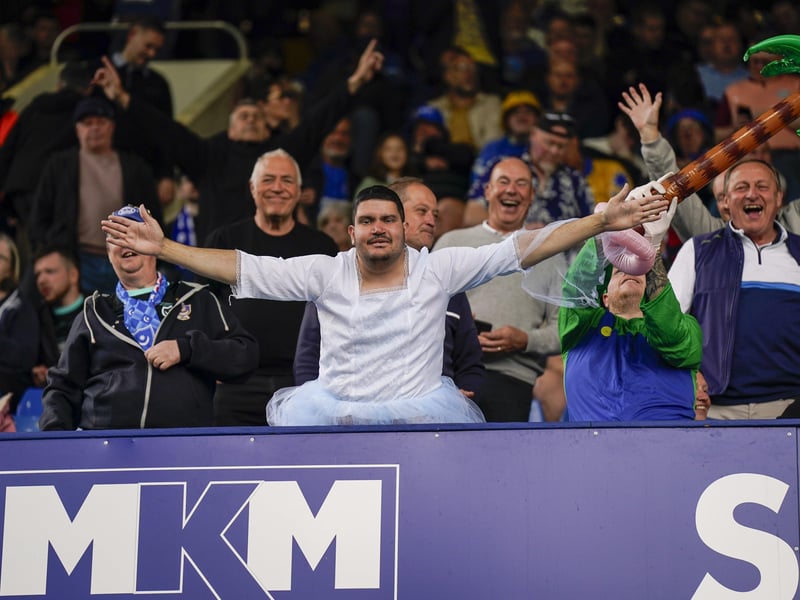 Fans were in good spirits for the Blues' final away game of the season