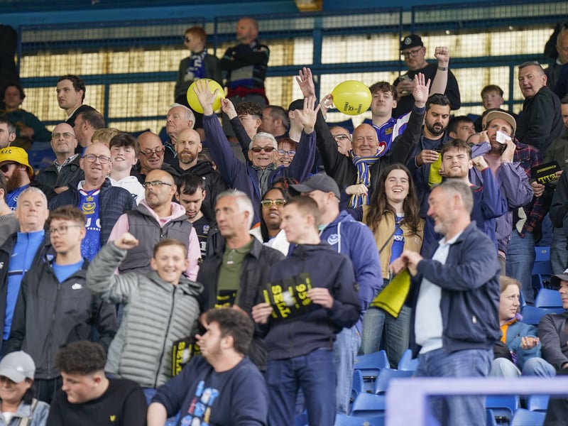 All these fans can say they were there for Harvey Blair's first goal in a Pompey shirt