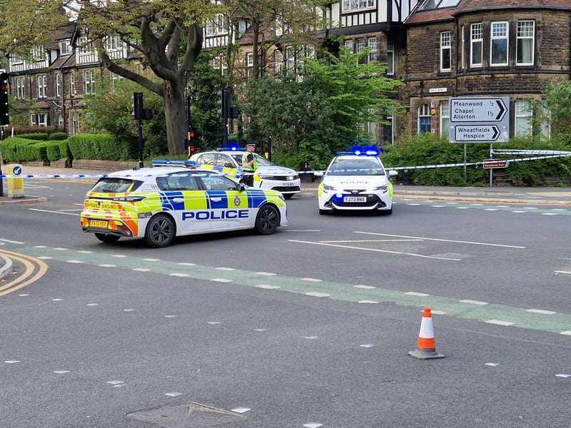 West Yorkshire Police were called to Otley Road at 2.47pm on Saturday, April 26, to reports on an ongoing serious incident involving a man seen with weapons.
