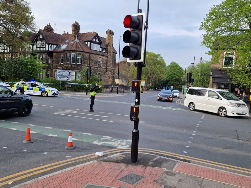 An extensive cordon remains in place in the Otley Road area.