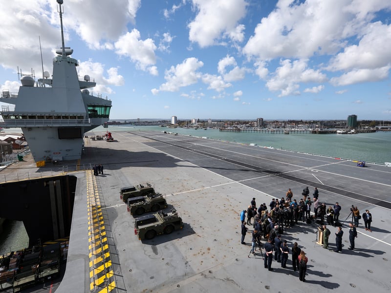 Pictures taken on HMS Prince of Wales, berthed at HMNB Portsmouth, ahead of the Carrier Strike Group deployment in the forthcoming Operation Highmast.