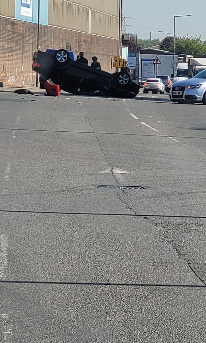Two taken to hospital after crash drama