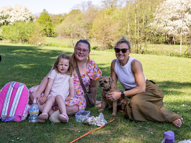 Visitors Carole Lennon, right, with her daughter and grand-daughter Jess Lennon and Annie in Golden Acre Park.