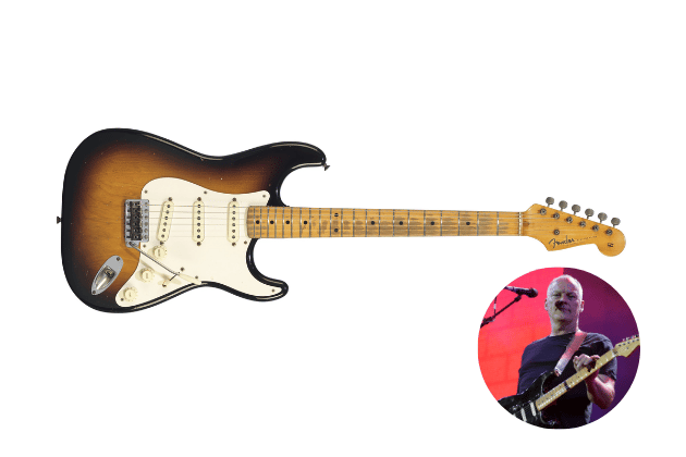Sold for $1.8 million in 2019 at Christie's, this white Fender Stratocaster, bearing the serial number 0001, was used by David Gilmour on Pink Floyd's Another Brick in the Wall (Parts 2 and 3), adding to its significant musical history.