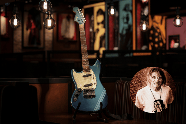 This blue Fender Mustang was famously played by Kurt Cobain in the iconic music video for Nirvana's "Smells Like Teen Spirit," a defining anthem of the grunge era sold for $4.5 million in 2022 at Julien's Auctions