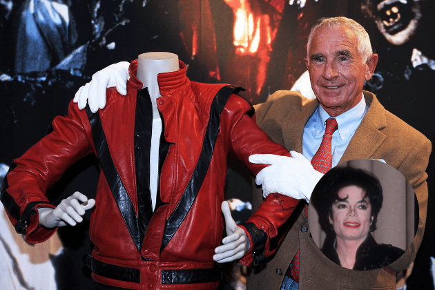 Sold for $1.8 million in 2011 at Julien's Auctions, the iconic red leather jacket, featuring its distinctive "M" logo, was worn by Michael Jackson in the ground-breaking and hugely influential music video for his 1982 album "Thriller," the best-selling album of all time.