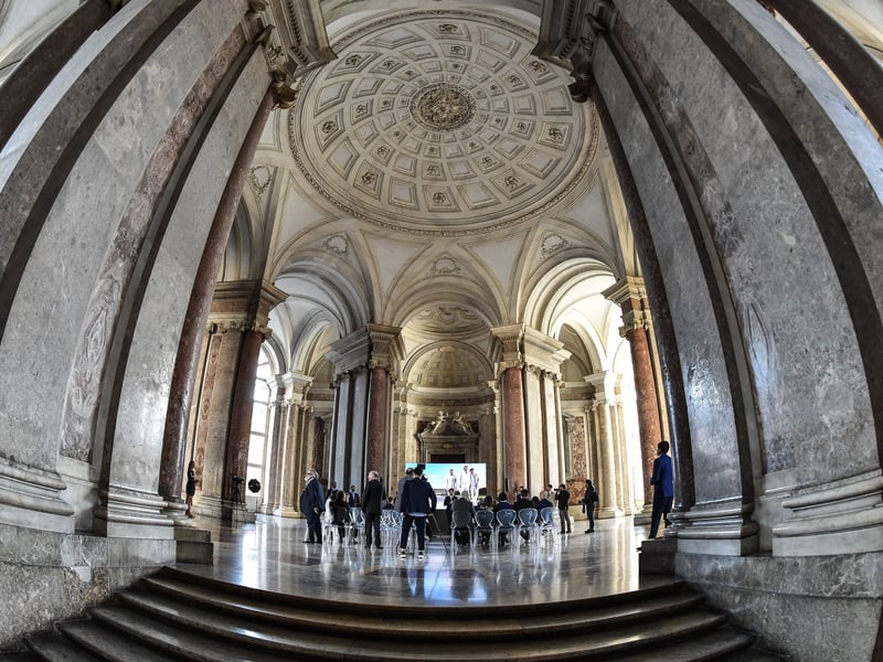 The opulent Royal Palace of Caserta served as the interior of the Royal Palace of Naboo in both The Phantom Menace and Attack of the Clones, its grand halls and regal architecture perfectly embodying the elegance of Queen Amidala's home.