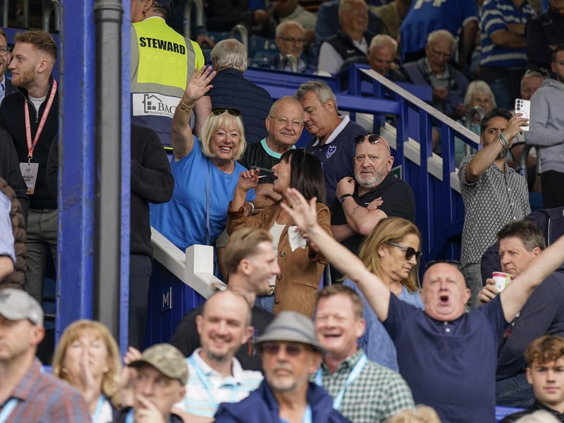 Pompey fans were feeling relaxed before the game knowing safety was secure.