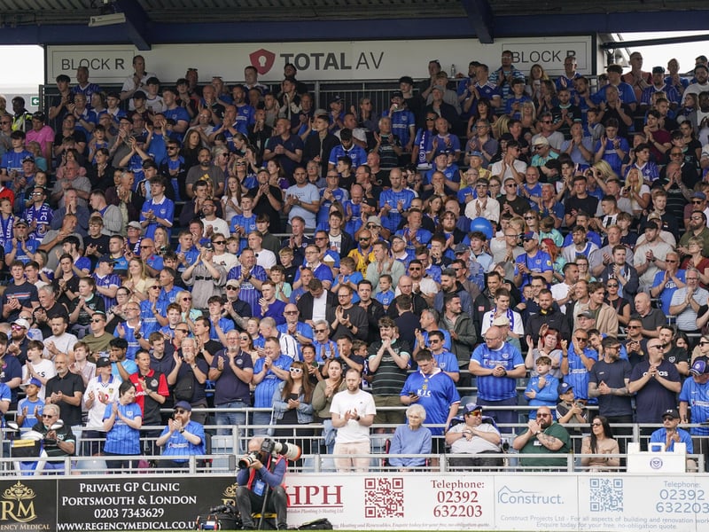 Like the Fratton End, the Milton End was completely full for the final game of the season.
