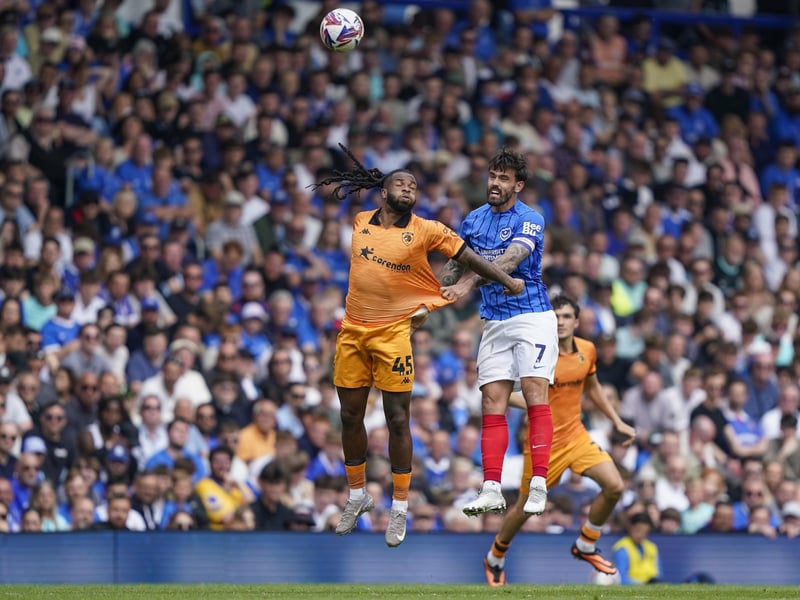 All eyes are on Marlon Pack as he competes for a header.