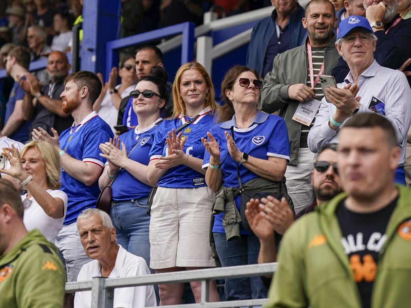 Pompey fans were feeling relaxed before the game knowing safety was secure.
