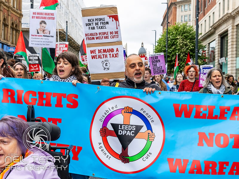The march moved its way through Leeds starting at the Headrow.