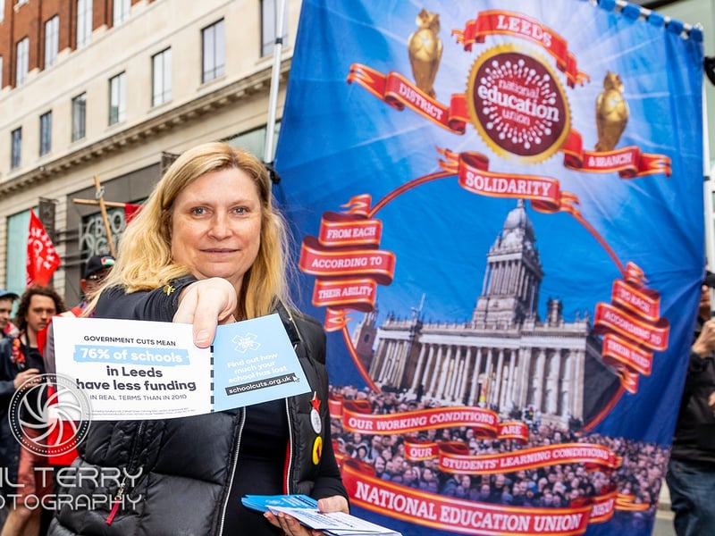 The National Education Union joined the march. 