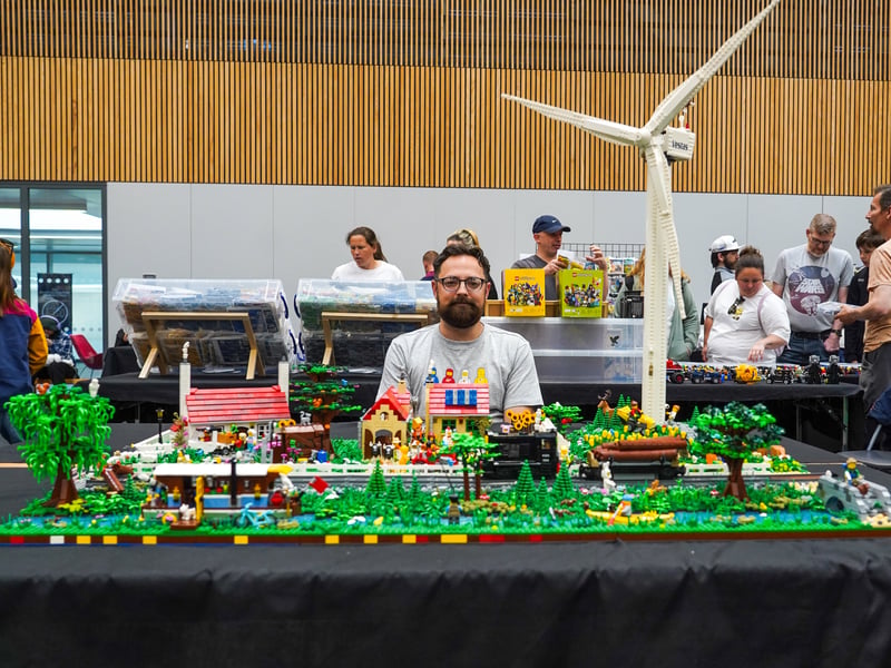 Marcus Wirl with his impressive LEGO creation.