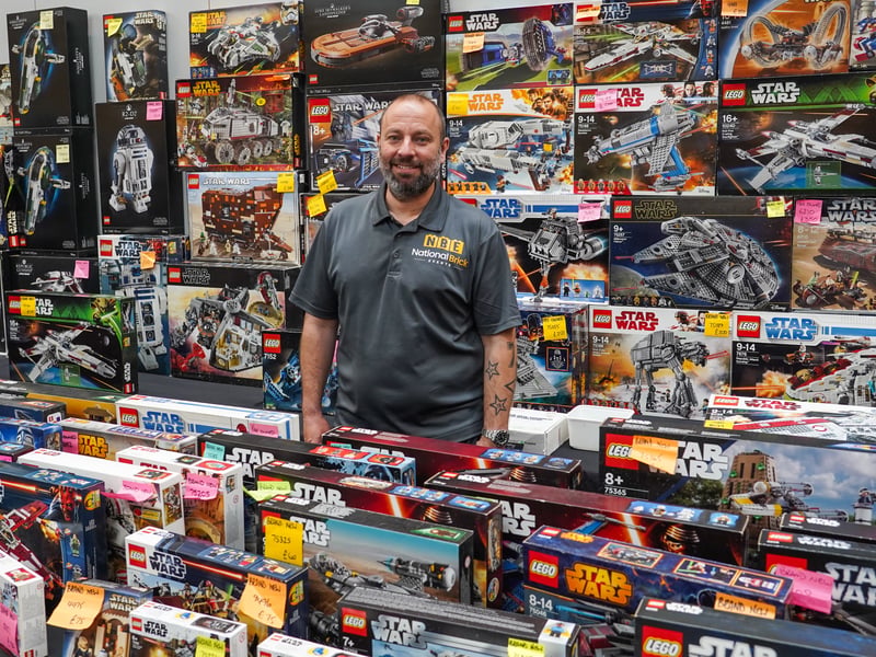  Nick Beevis, event organiser at National Brick Day, with a large selection of Star Wars LEGO sets on Sunday, May 4.